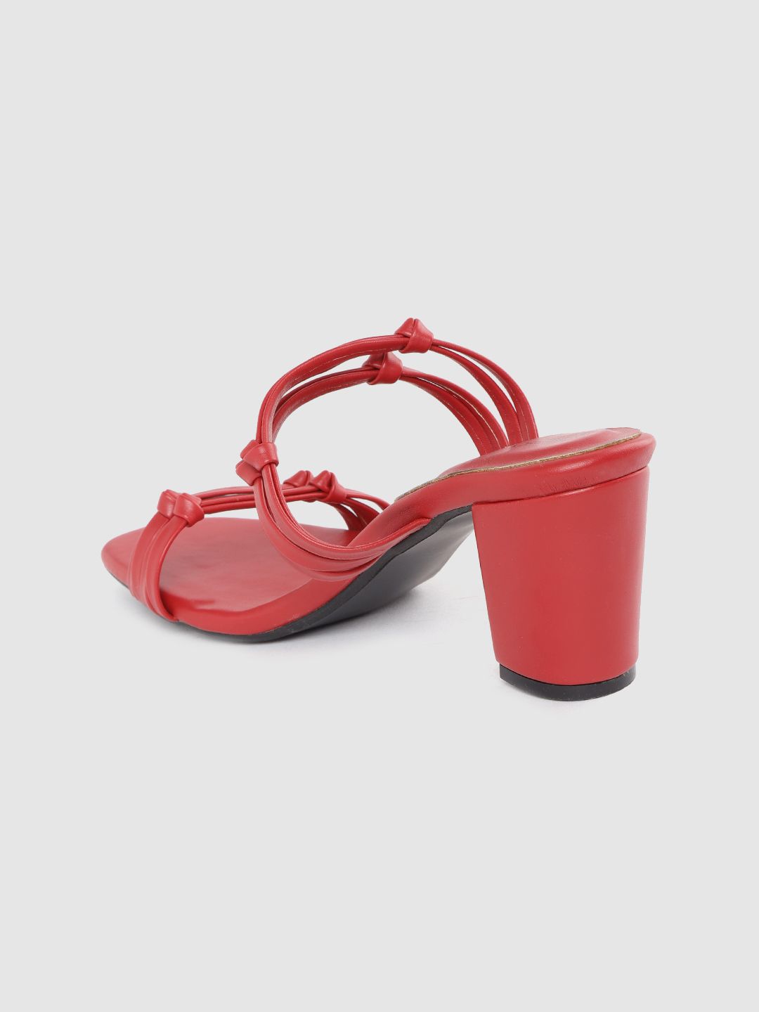 DressBerry Women Red Knot Detail Block Heels