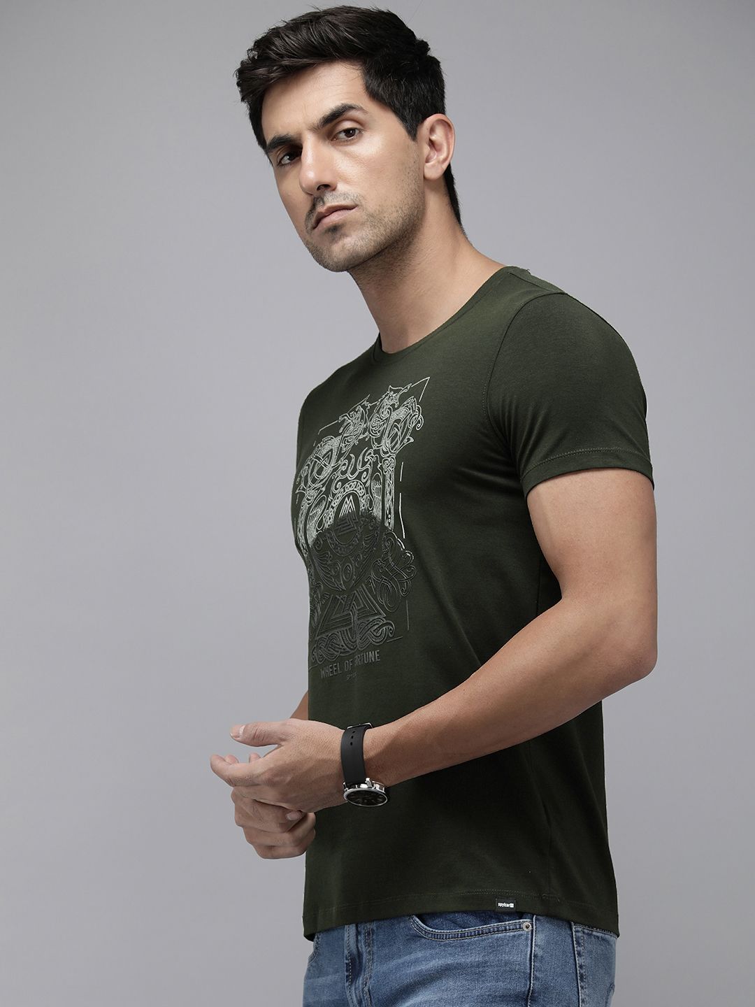 SPYKAR Graphic Printed Slim Fit T-shirt