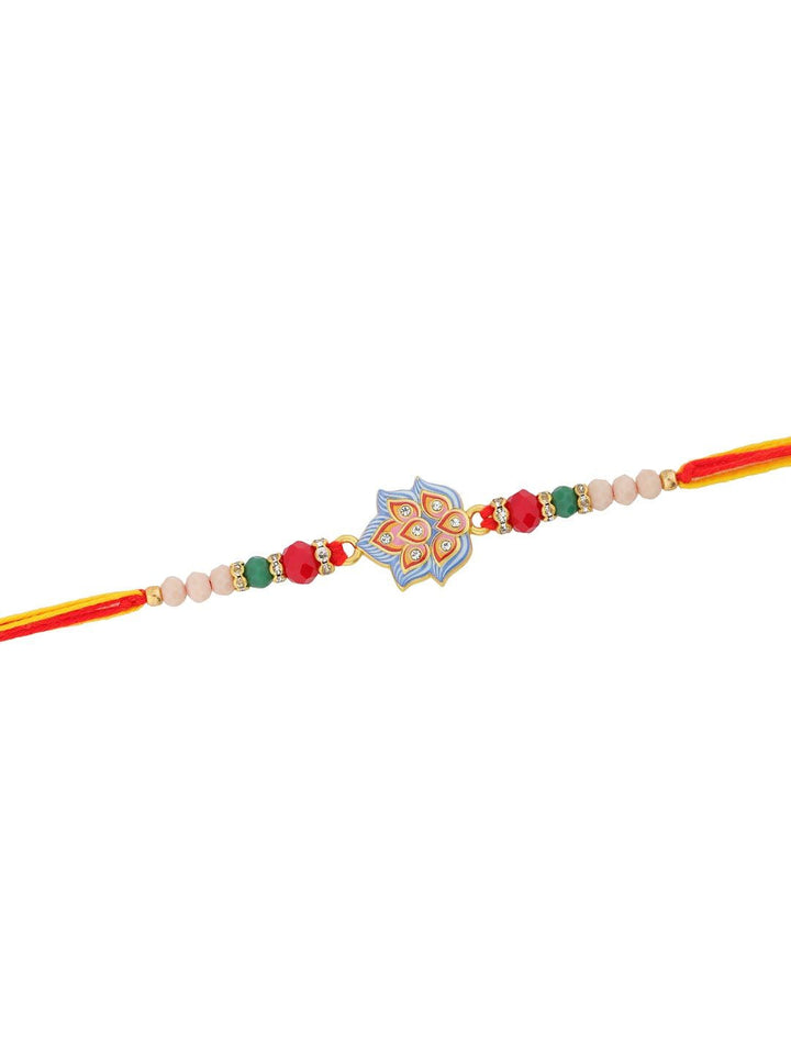Voylla Enameled Designer Beaded Thread Rakhi