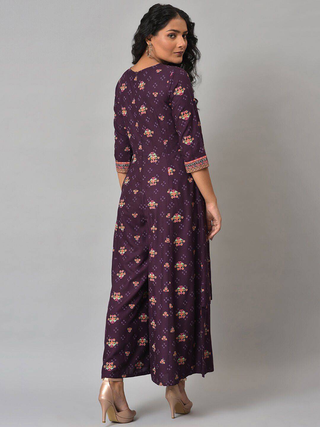 W Festive Geometric Print Rayon Jumpsuit