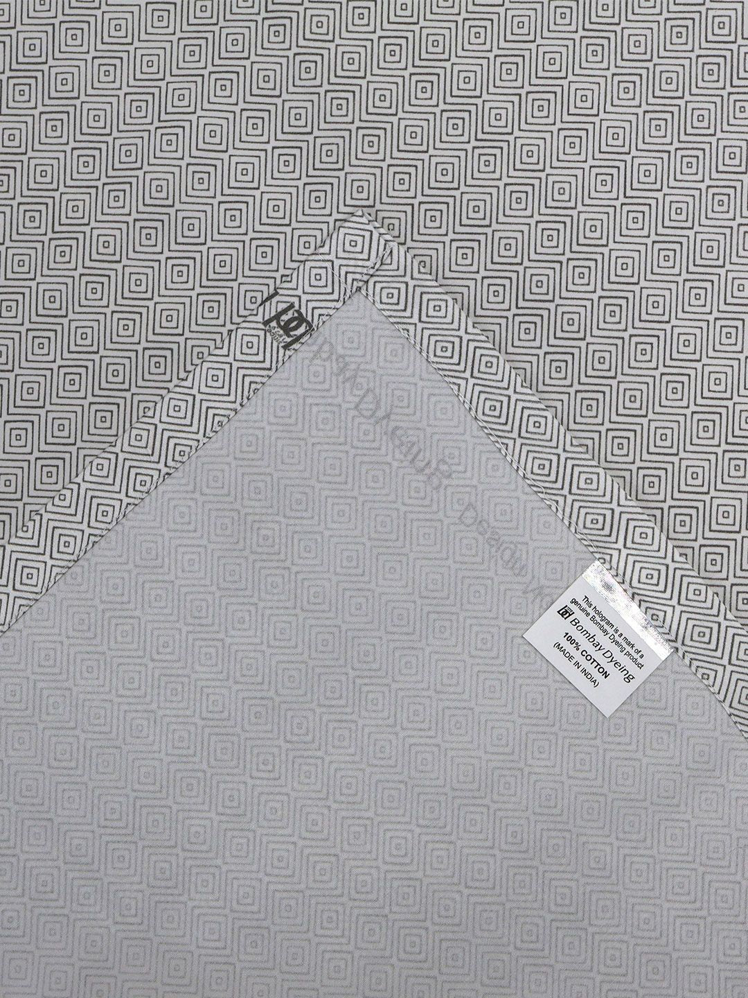 BOMBAY DYEING Rigel living Grey Printed Cotton 400 TC King Bedsheet with 4 Pillow Covers