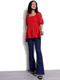 DressBerry Puff Sleeves A-Line Top