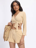DressBerry Textured Super Crop Wrap Co-Ords