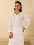 Rumah Wanita Chikankari White Muslin Chikankari Sulam Kurta