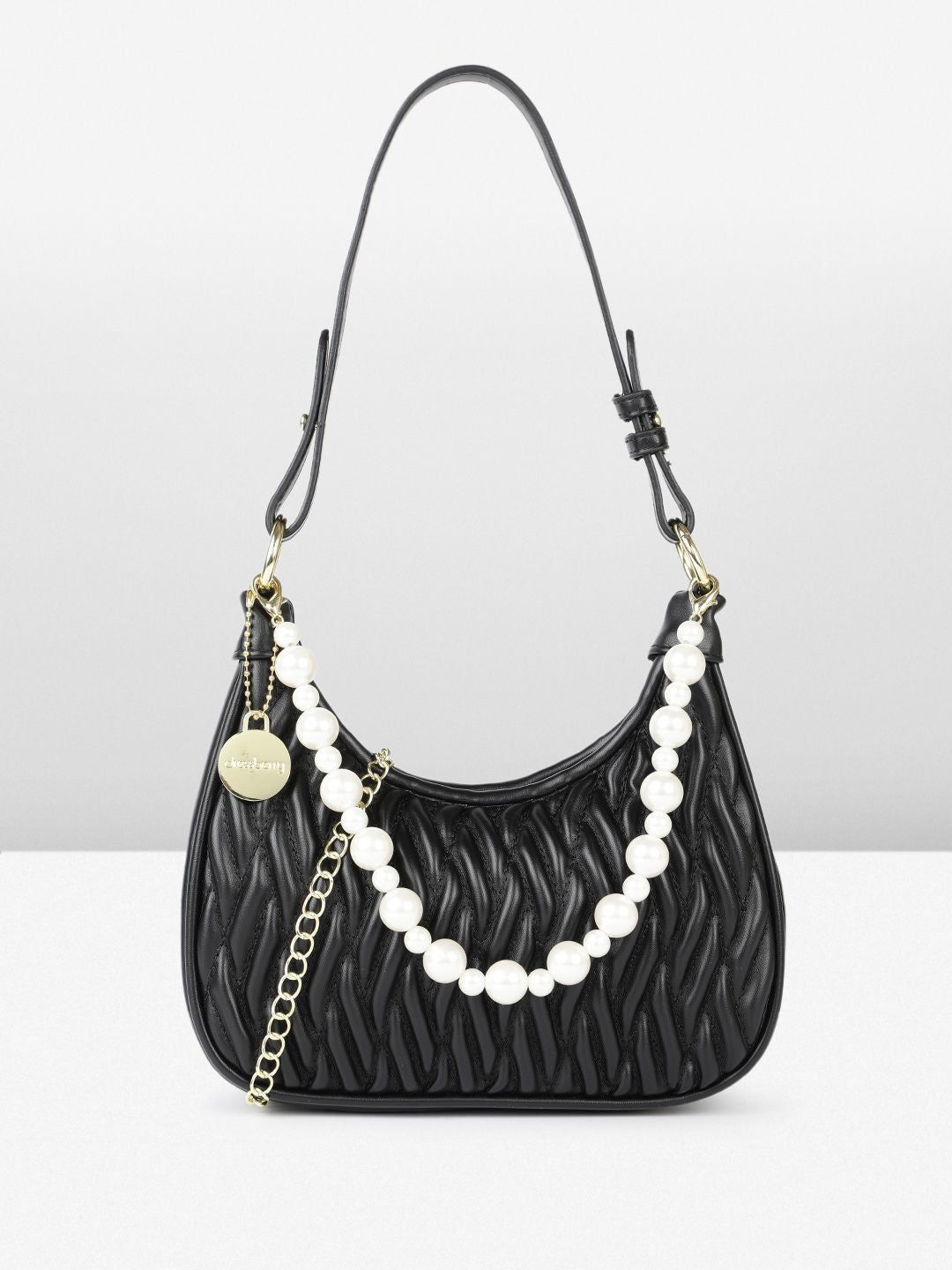 DressBerry Structured Quilted Hobo Bag