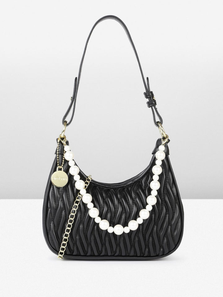 DressBerry Structured Quilted Hobo Bag