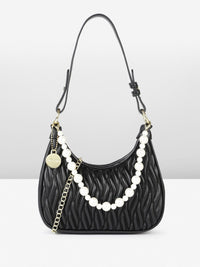 DressBerry Structured Quilted Hobo Bag