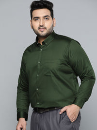 DENNISON Men Green Smart Slim Fit Opaque Formal Shirt