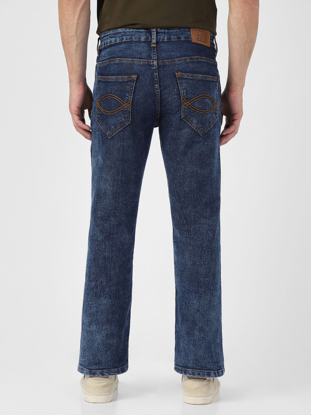 Urbano Fashion Men Bootcut Heavy Fade Clean Look Stretchable Jeans
