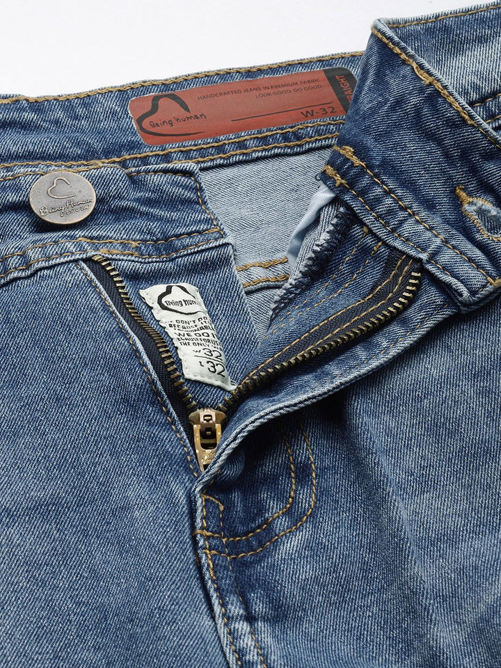 Being Human Men Straight Fit Heavy Fade Stretchable Jeans