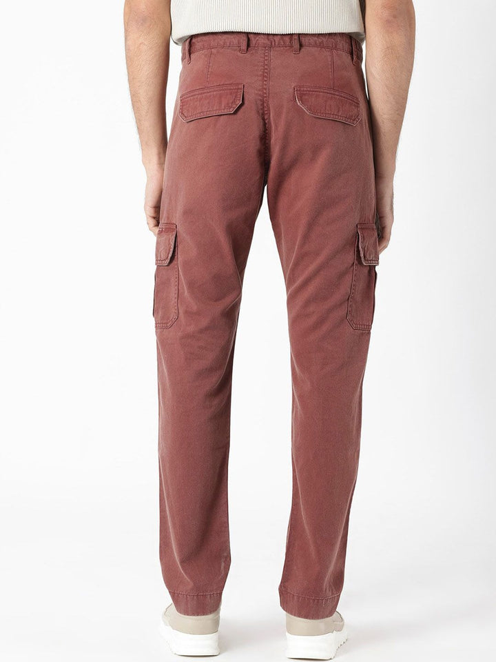 RARE RABBIT Men Inbuil Mid-Rise Slim Fit Cotton Cargo Trouser