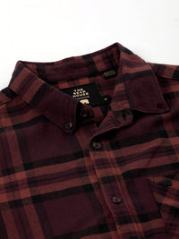 THE BEAR HOUSE Men Slim Fit Tartan Checked Pure Cotton Casual Shirt