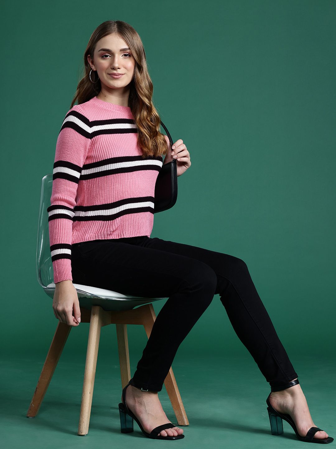 DressBerry Pure Acrylic Striped Pullover