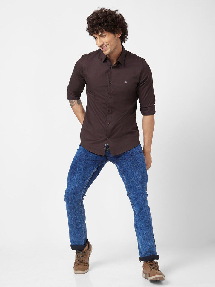 SPYKAR Classic Opaque Cotton Linen Casual Shirt