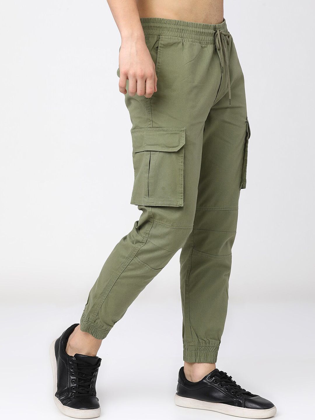 HIGHLANDER Men Slim Fit Joggers Cargo Pocket Trousers