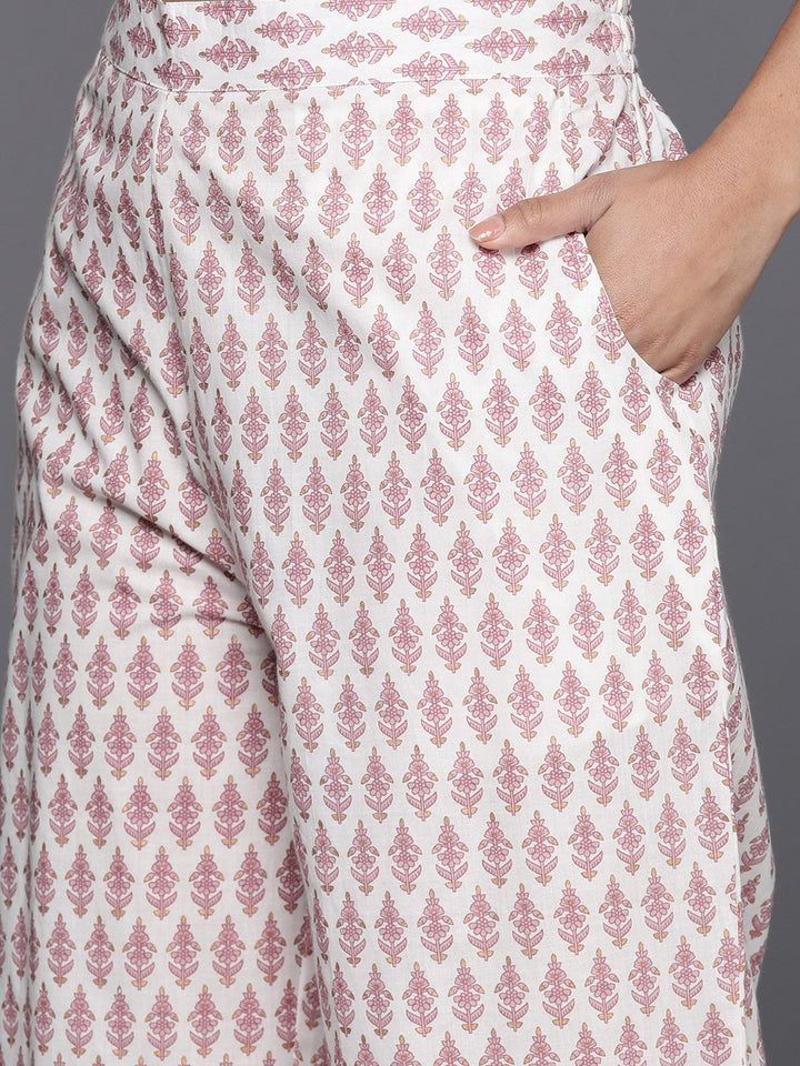 Libas Women Floral Printed Gotta Patti Pure Cotton Kurta with Palazzos