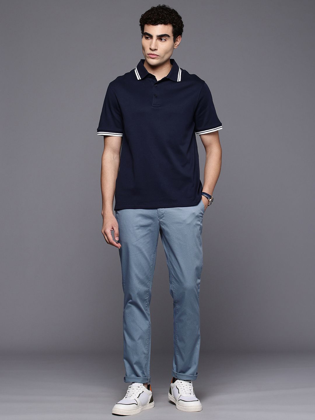 Raymond Men Textured Slim Fit Trousers