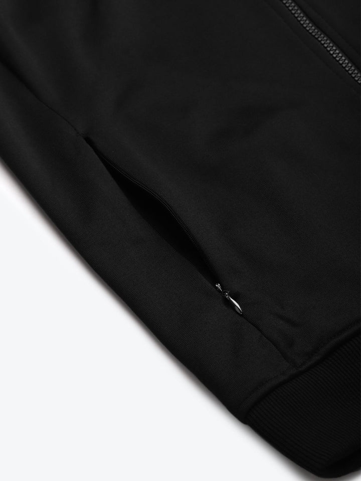 Alcis Men Black Solid Hooded Front-Open Sweatshirt