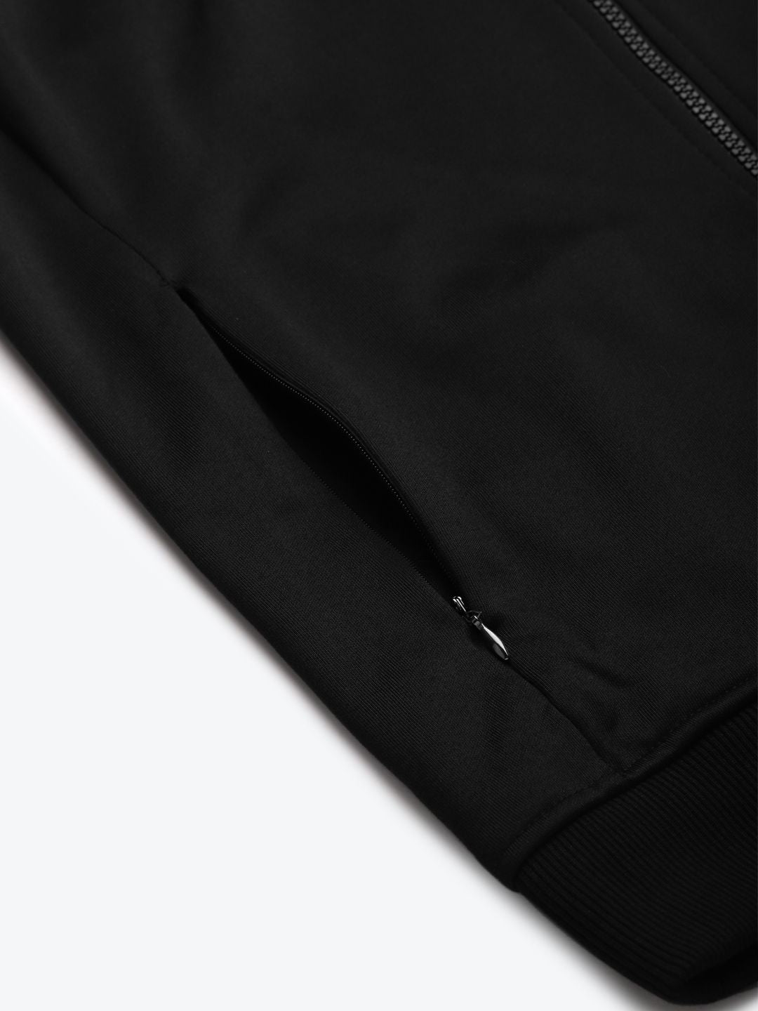 Alcis Men Black Solid Hooded Front-Open Sweatshirt