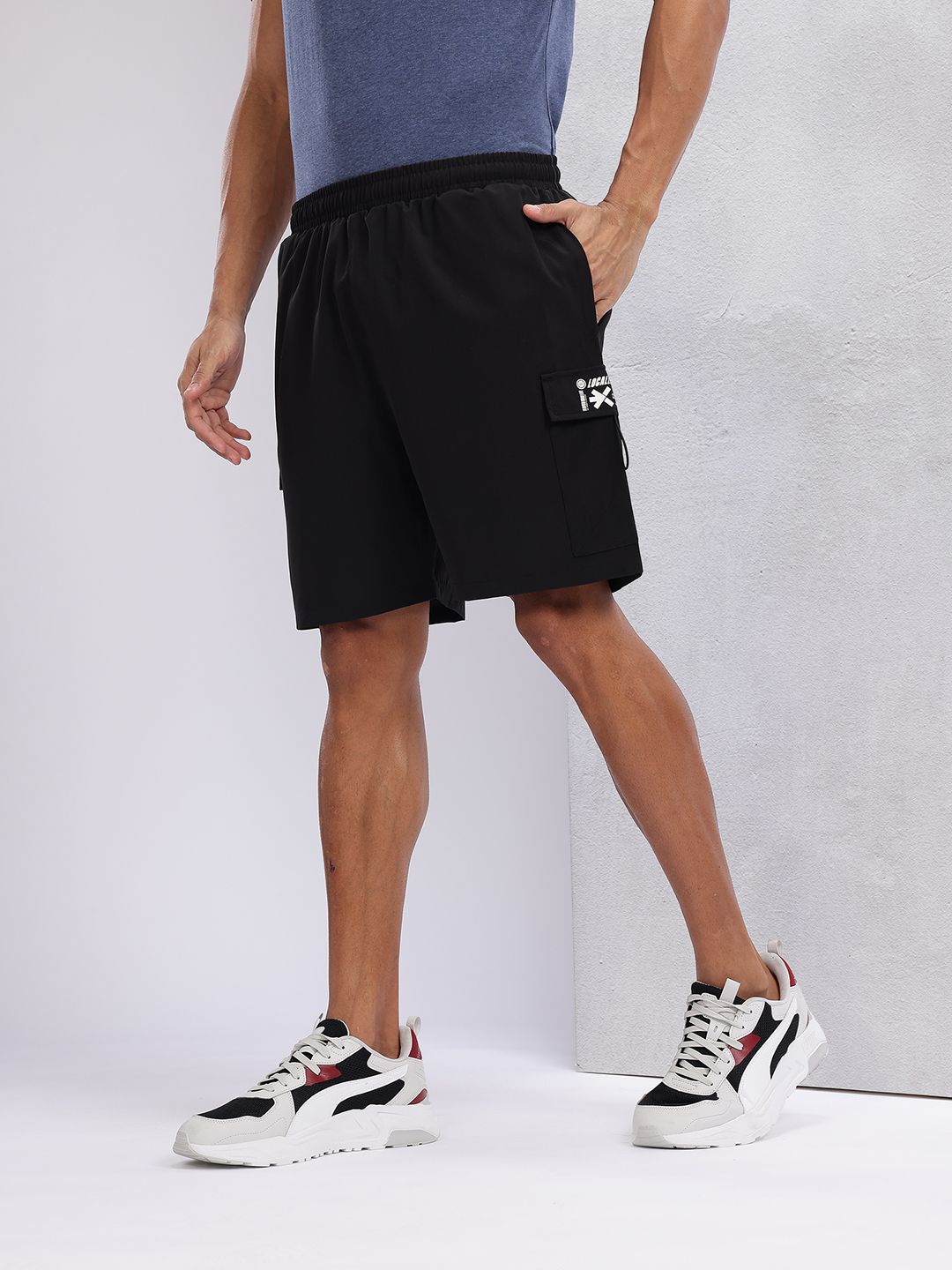 HRX by Hrithik Roshan Men Brand Logo Printed Detail Mid-Rise Lifestyle Cargo-Style Shorts