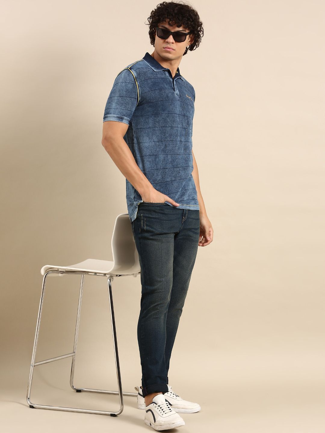 Menjadi t-shirt kapas tulen polo manusia