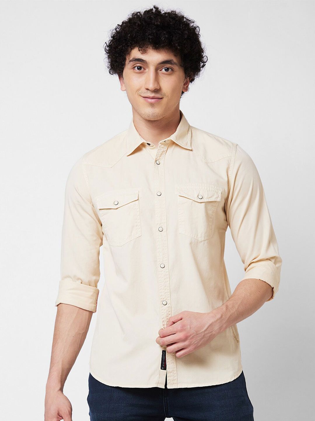 SPYKAR Spread Collar Cotton Casual Shirt