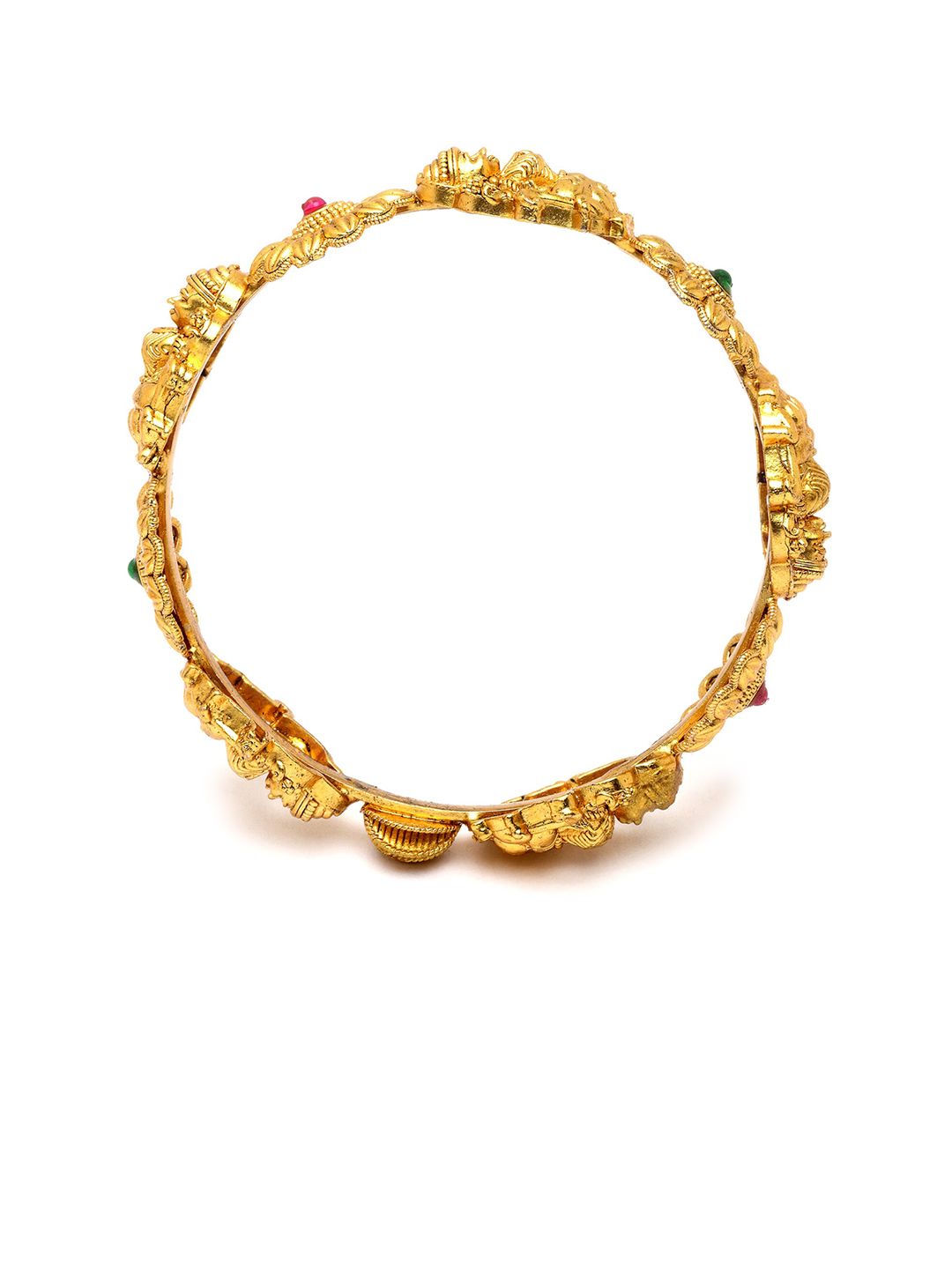KARATCART Set Of 2 Gold-Plated Kundan-Studded Bangles