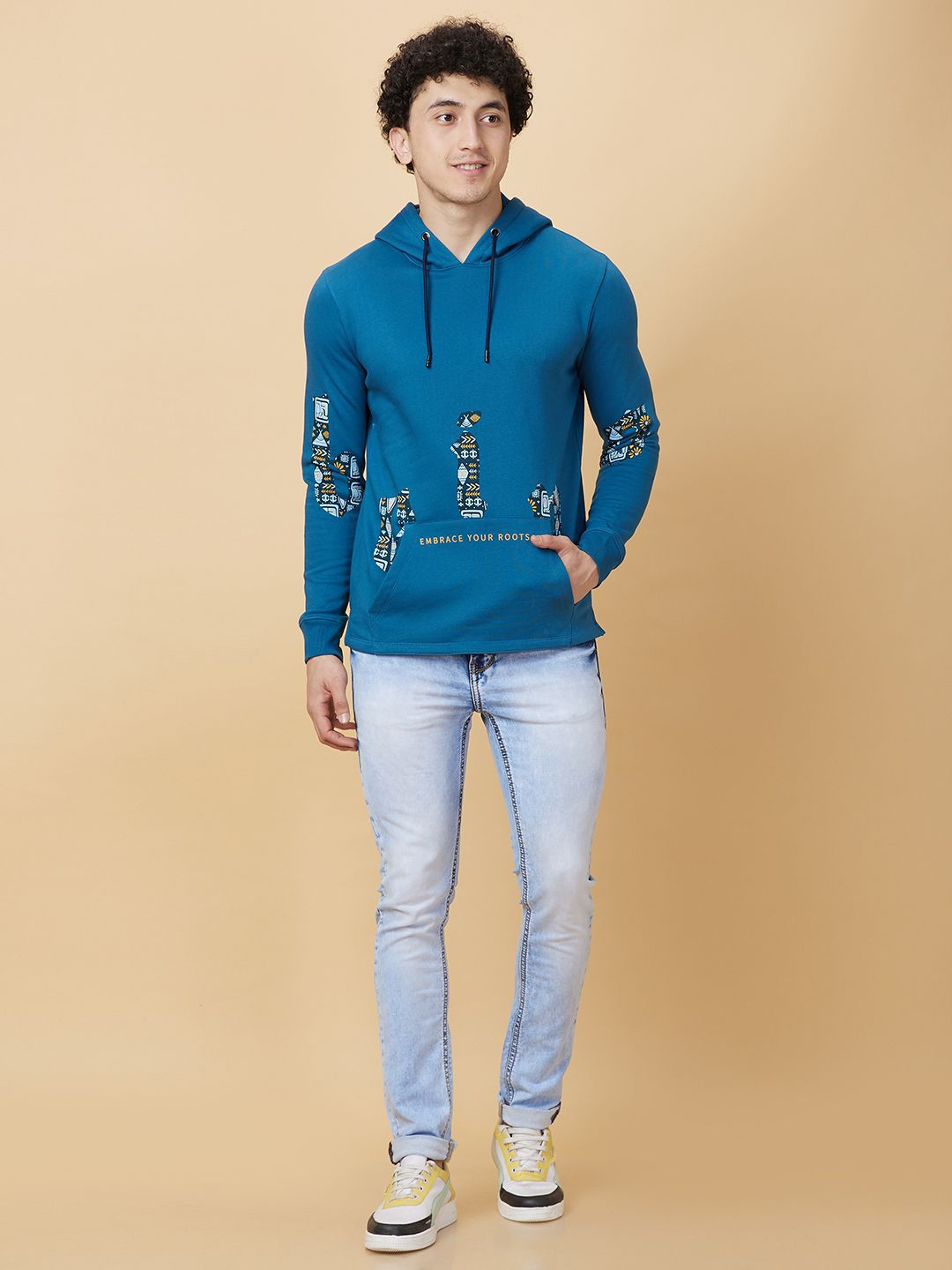 Being Human Printed Hooded Sweatshirt