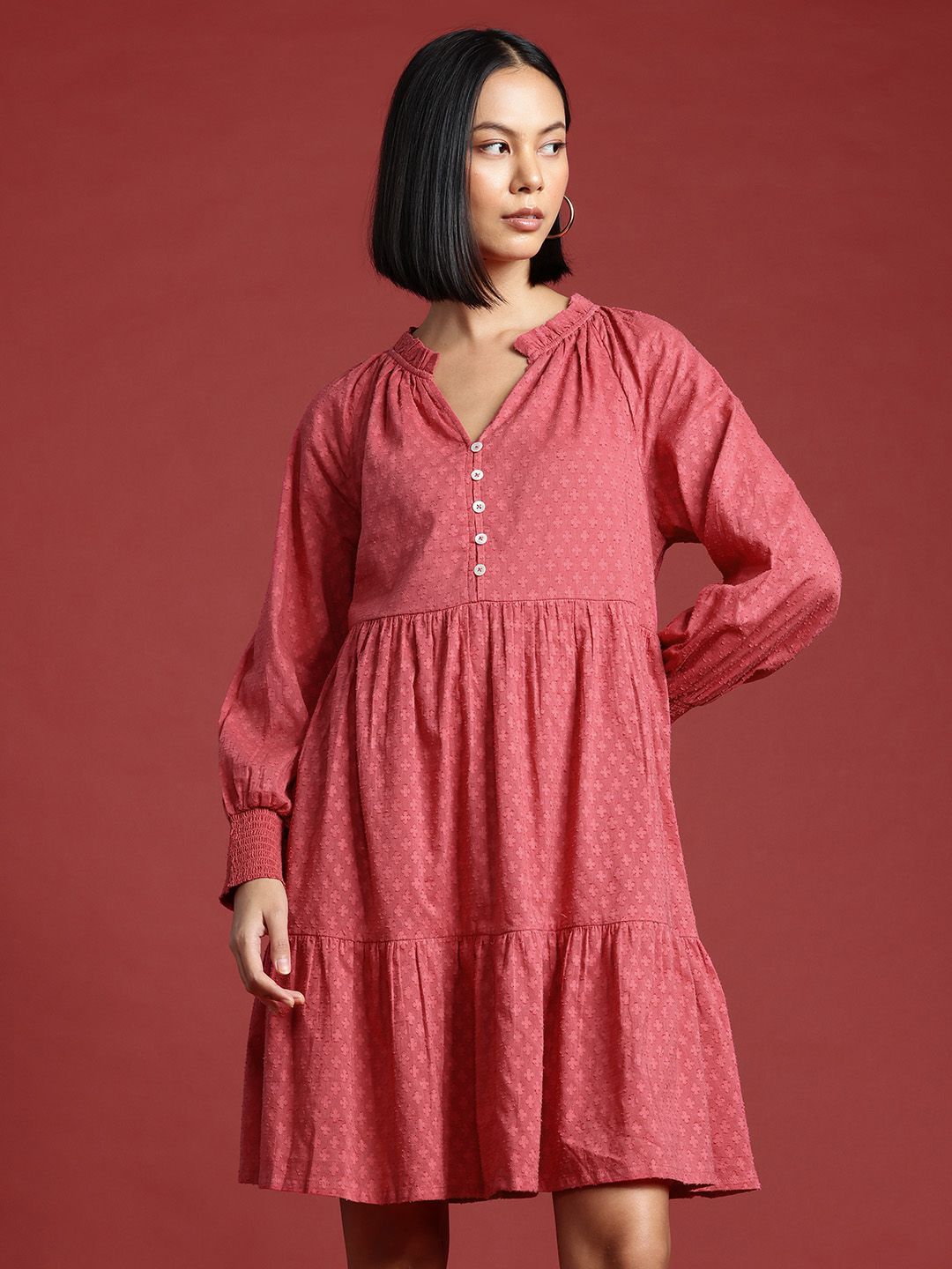 all about you Puff Sleeve Fit & Flare Dress