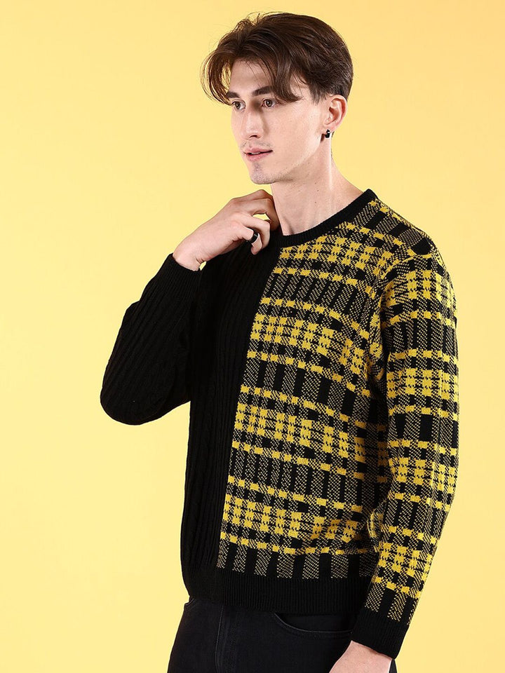The Indian Garage Co Checked Acrylic Pullover