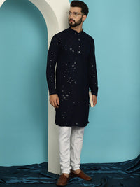 SOJANYA Embroidered Sequinned Pure Cotton Kurta with Pyjama Set