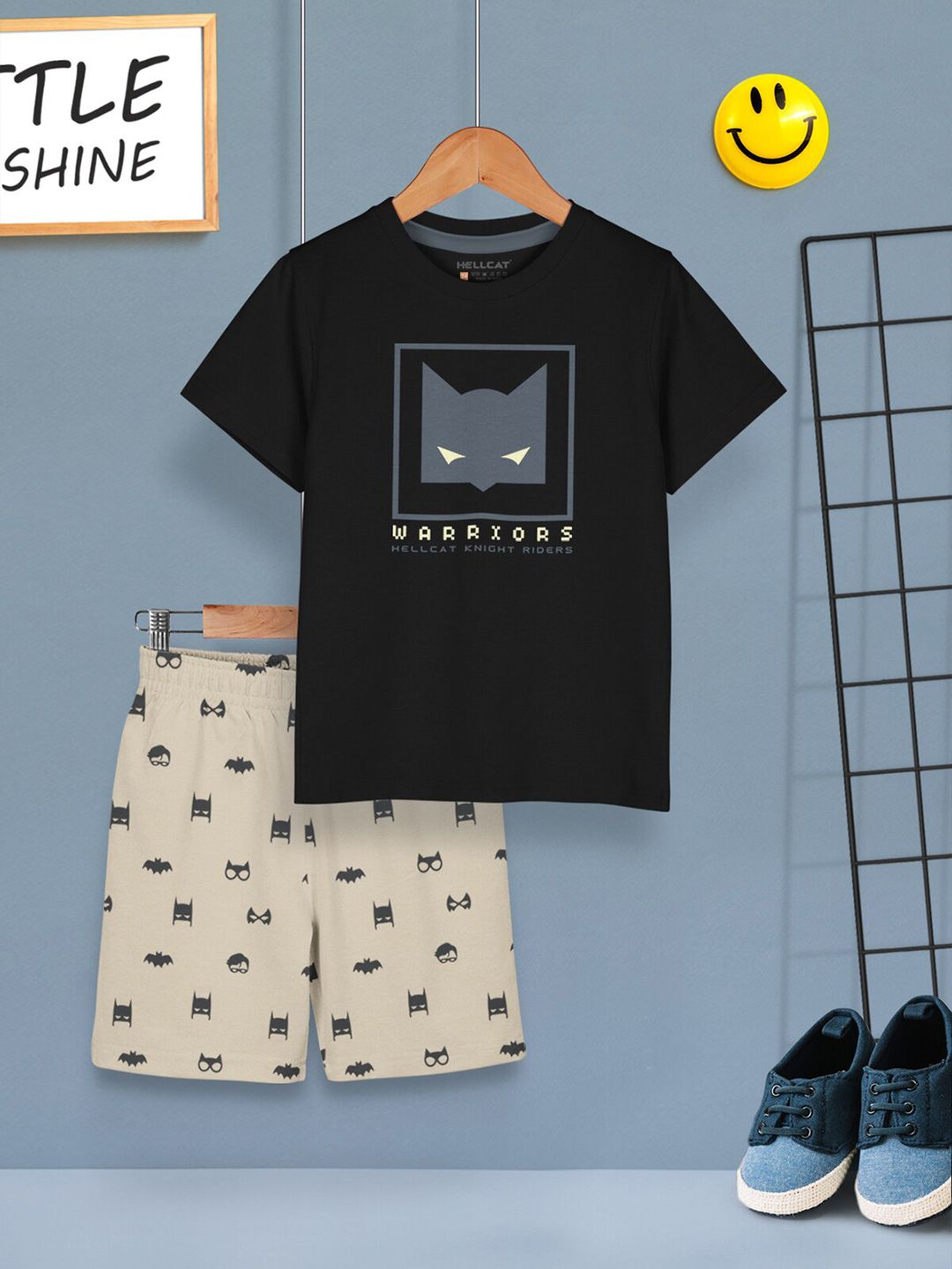 HELLCAT Boys Pack Of 2 Printed T-shirt With Shorts