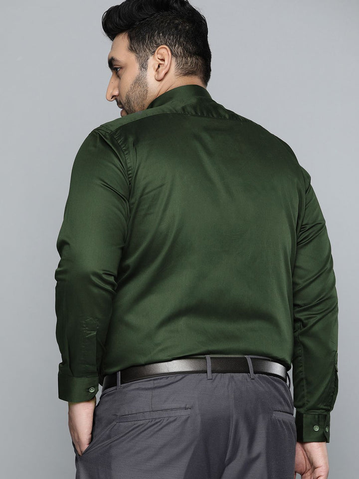 DENNISON Men Green Smart Slim Fit Opaque Formal Shirt