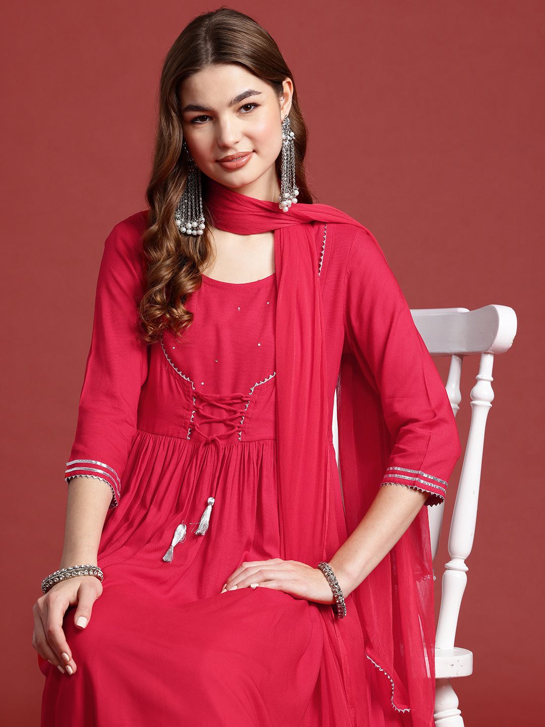 Anouk Gotta Patti Anarkali Kurta With Dupatta