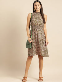 all about you Olive Green & Pink Floral Smocked Dress