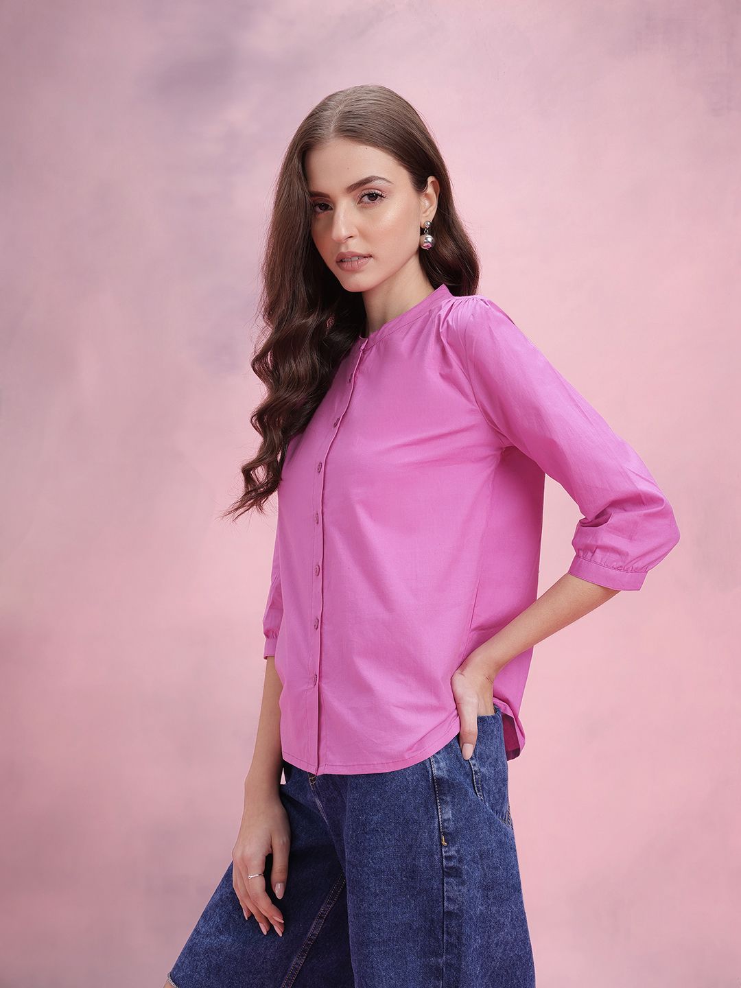 DressBerry Shirt Style Pure Cotton Top