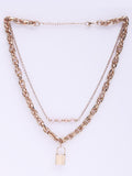 VOGUE PANASH Gold-Plated And Lock Shaped Layered Necklace