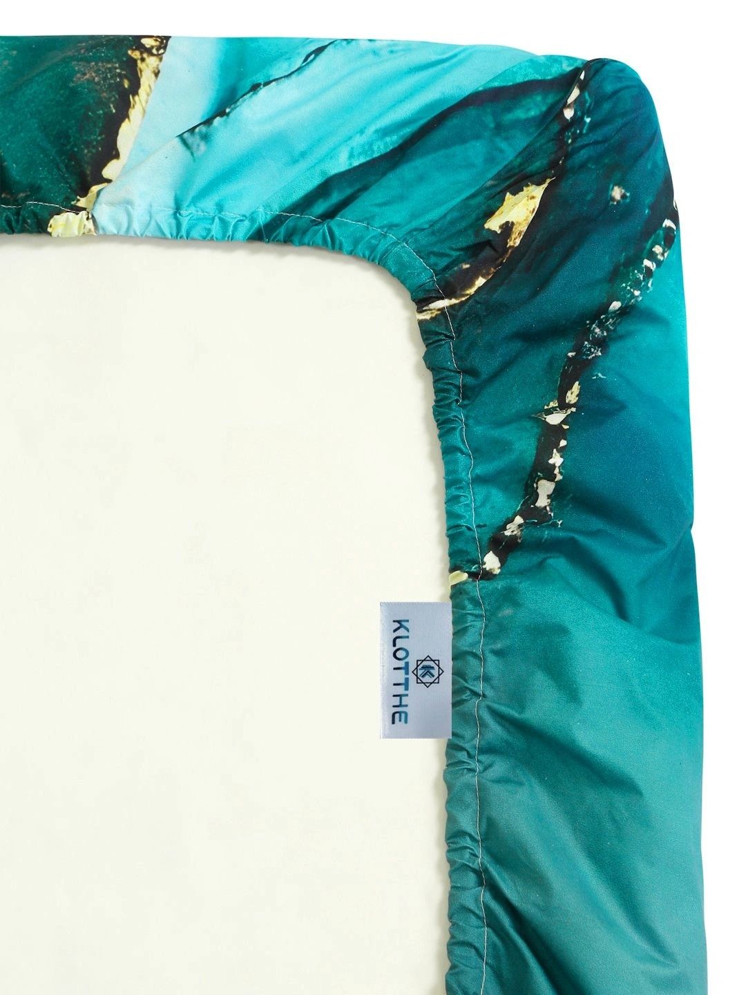 Moda Rapido X KLOTTHE Green & Gold-Toned 400 TC King Bedsheet with 2 Pillow Covers