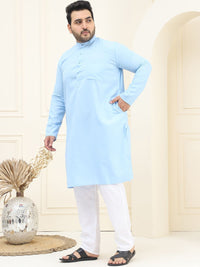 SOJANYA PLUS Plus Size Pure Cotton Straight Kurta with Pyjamas