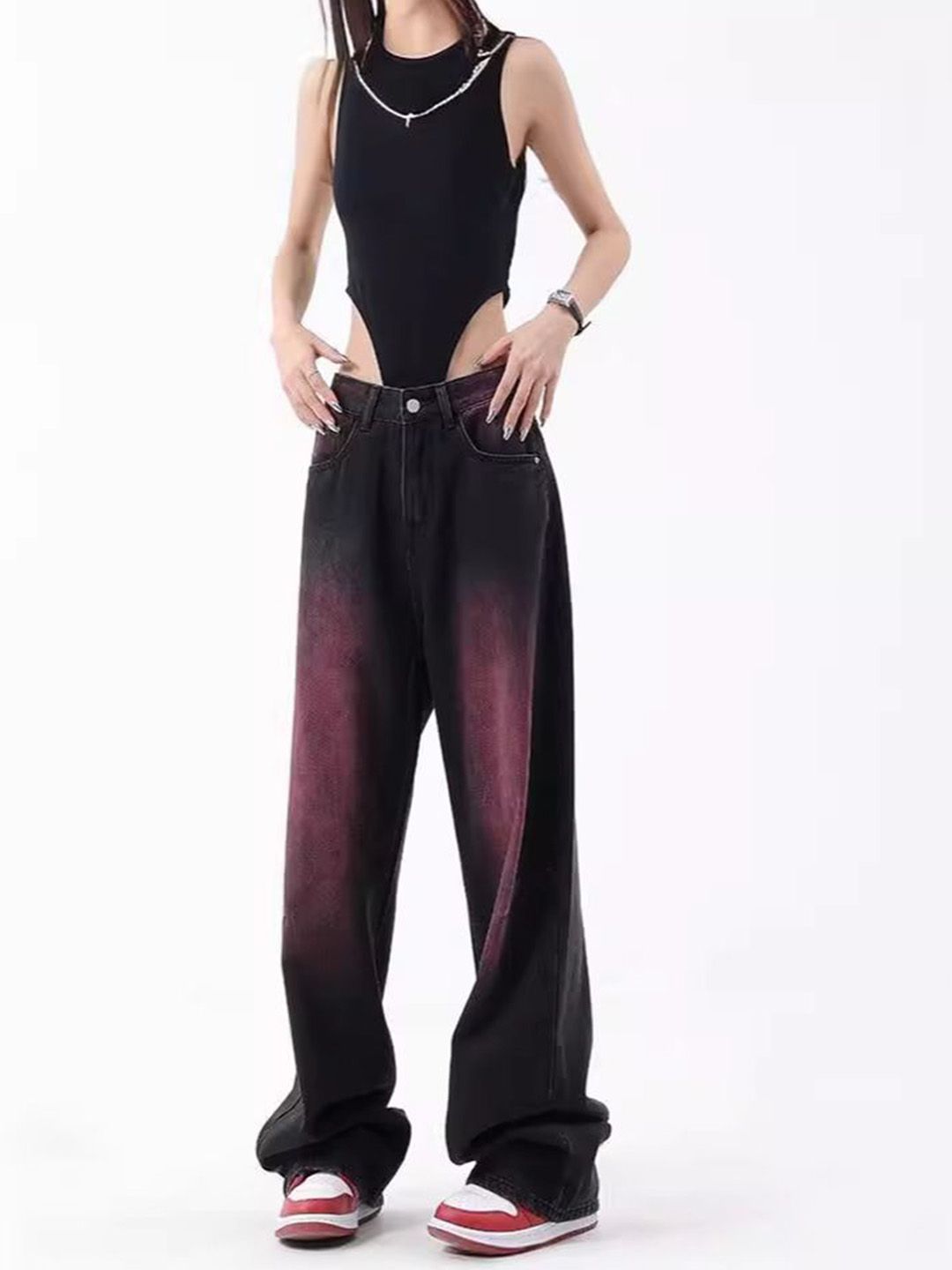 DressBerry Women High-Rise Baggy Jeans