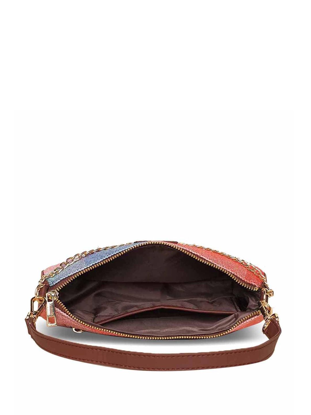 ZOUK Printed Structured Baguette Bag Handbags