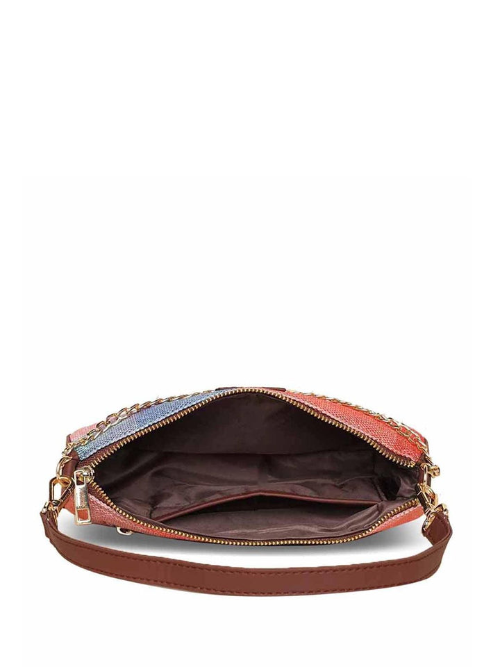 ZOUK Printed Structured Baguette Bag Handbags