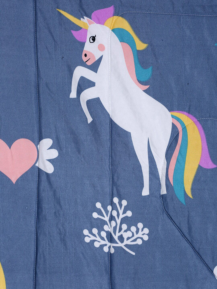 HOSTA HOMES Grey & Pink Cartoon Characters Heavy Winter 210 GSM Single Bed Comforter