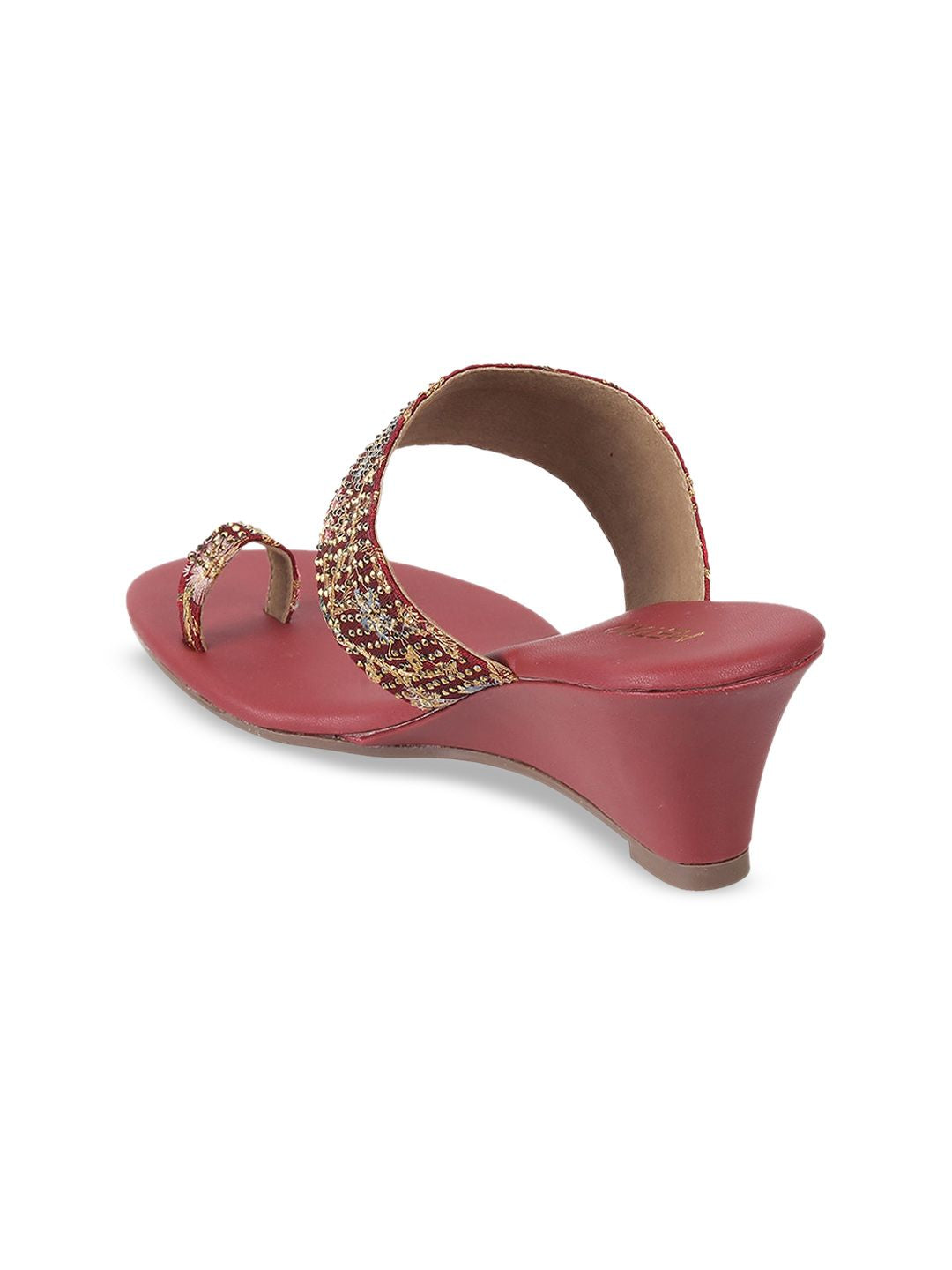 Metro Embellished Open Toe Wedge Heels