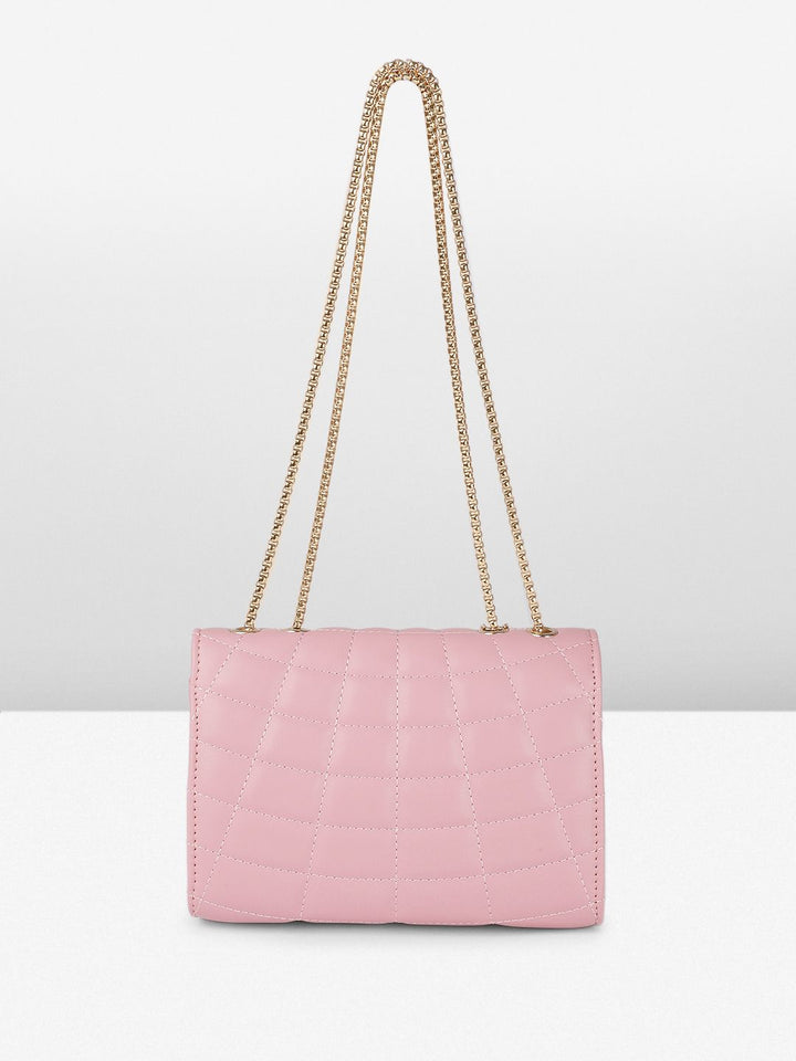DressBerry Textured Structured Shoulder Bag With Quilted
