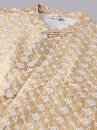 SOJANYA PLUS Ethnic Motifs Embroidered Kurta With Pyjamas & Nehru Jacket
