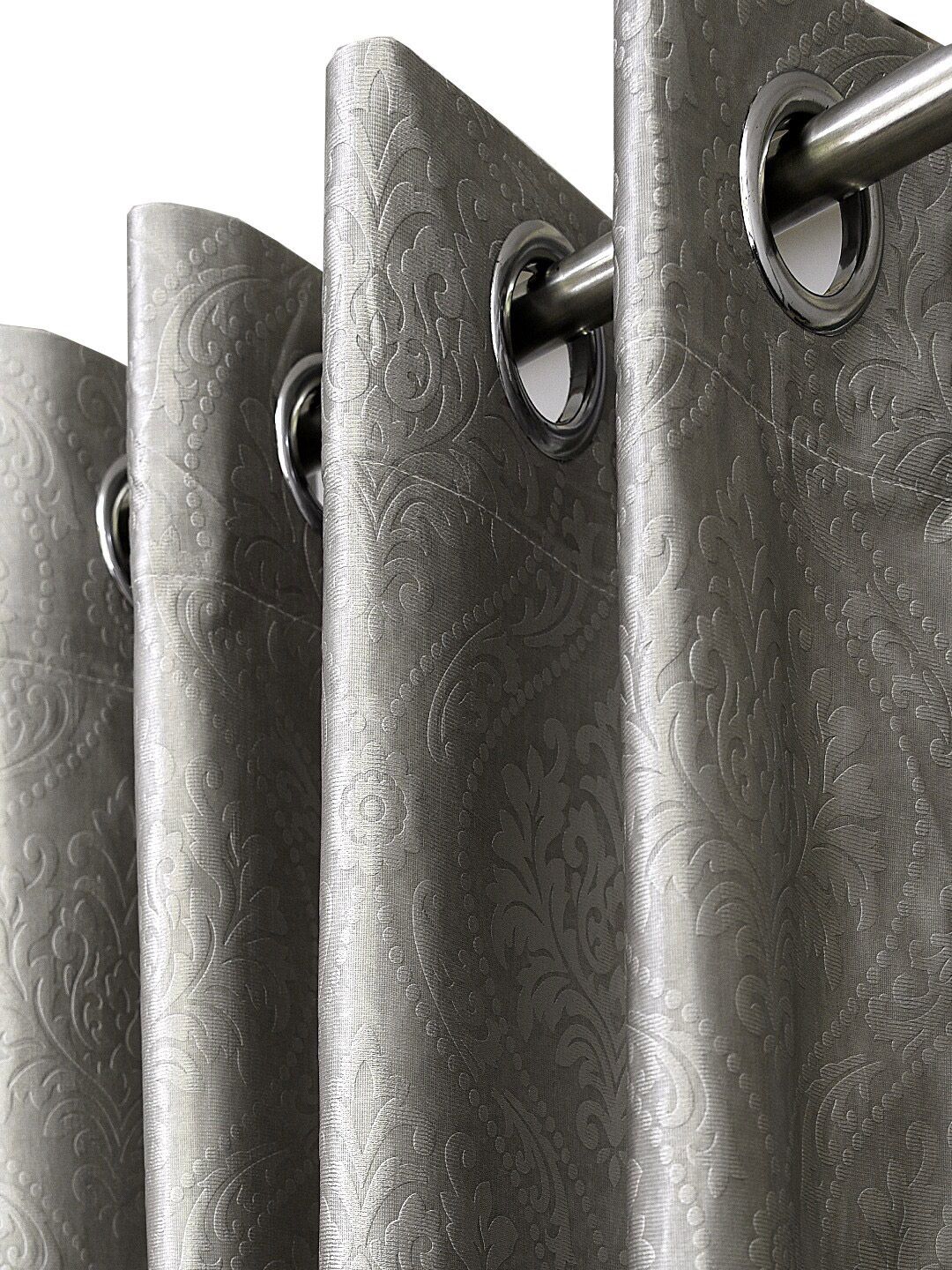 Cortina Set of 2 Embossed Damask Printed Window Curtains