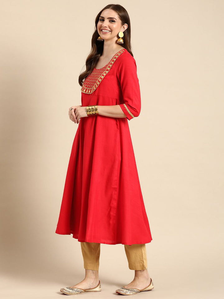 Anouk Ethnic Motifs Yoke Design Zari Work Kurta
