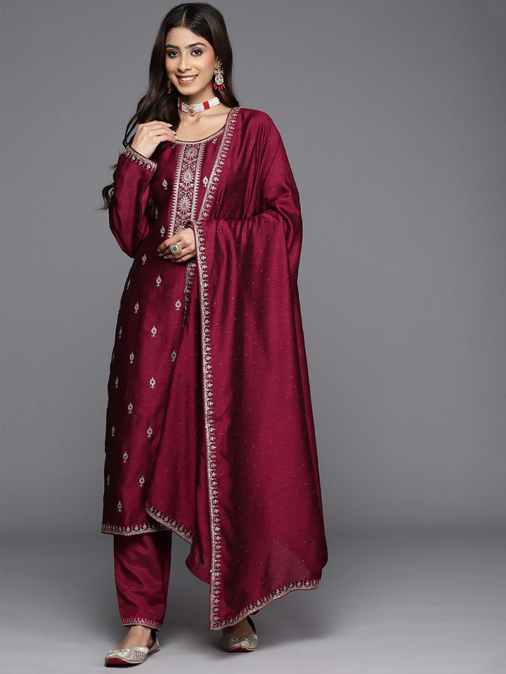 Indo Era Ethnic Motifs Embroidered Regular Sequinned Kurta with Trousers & Dupatta
