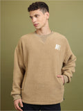 HIGHLANDER Brown Oversized Drop Shoulder Sleeves Sweatshirt